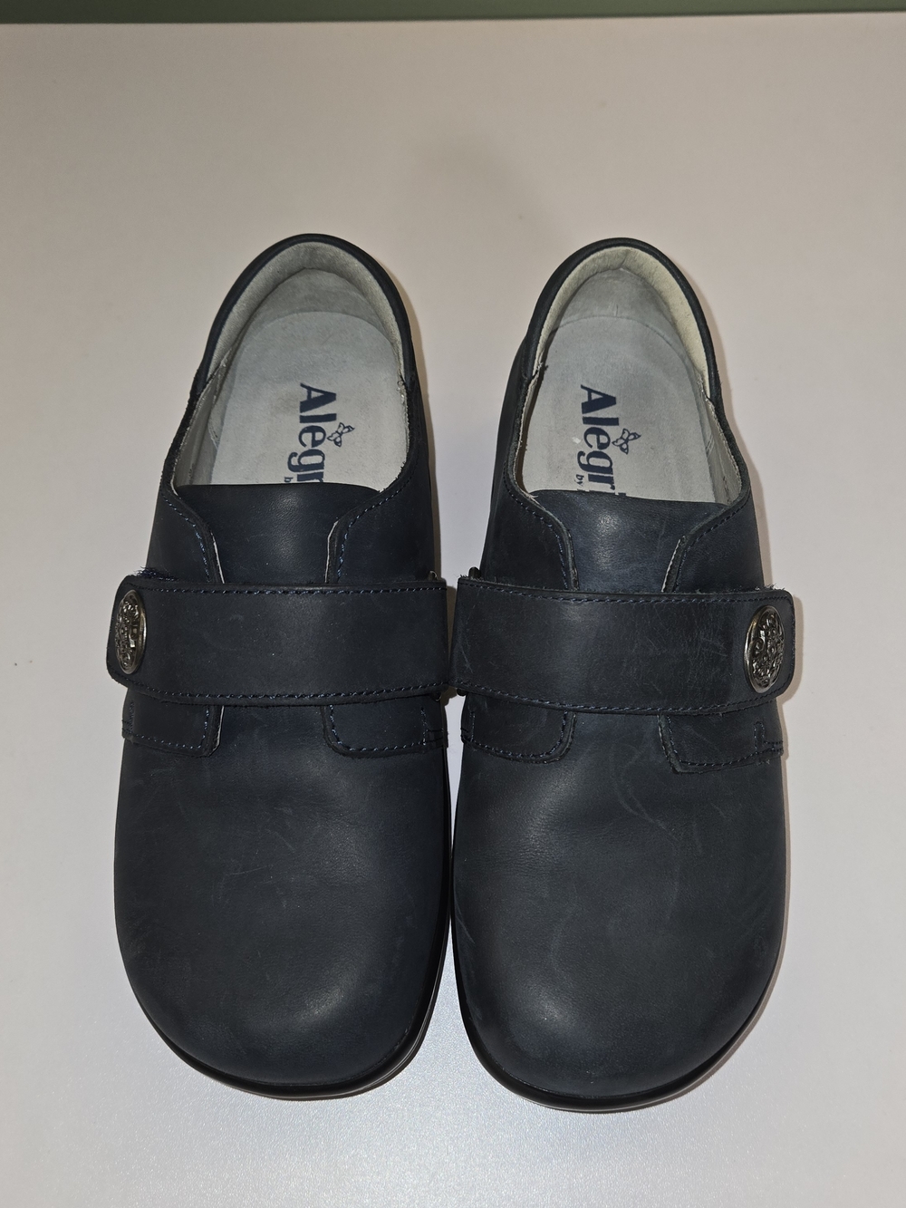 Alegria Joleen Navy Blue Leather Professional Clogs Size 35 / US 5-5.5